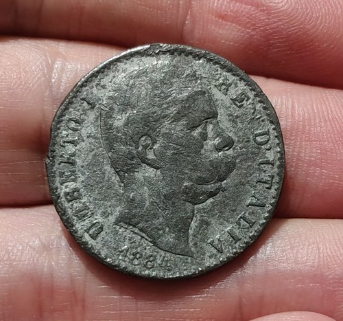 Lire 1884 falso d - falso, d'epoca