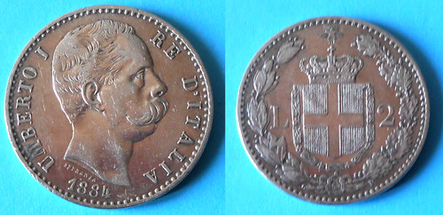 Lire 1884 umberto regno - -,