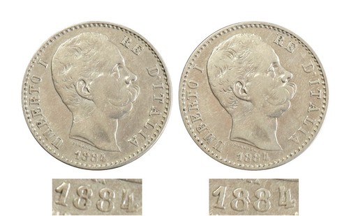 Variante lire 1884 con - 2, 4