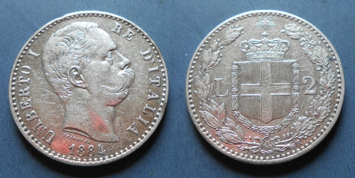 Lire 1884 umberto - -,